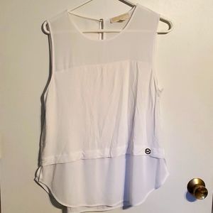 Michael Michael Kors women's L white sheer and cotton tank top